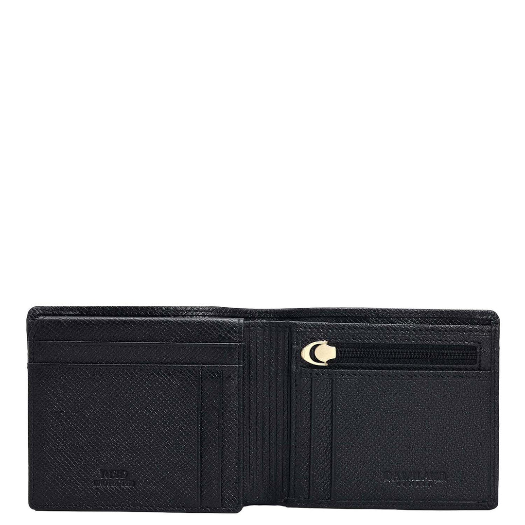Black Bifold Leather Mens Wallet