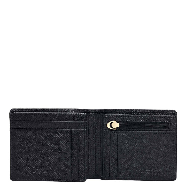 Black Bifold Leather Mens Wallet