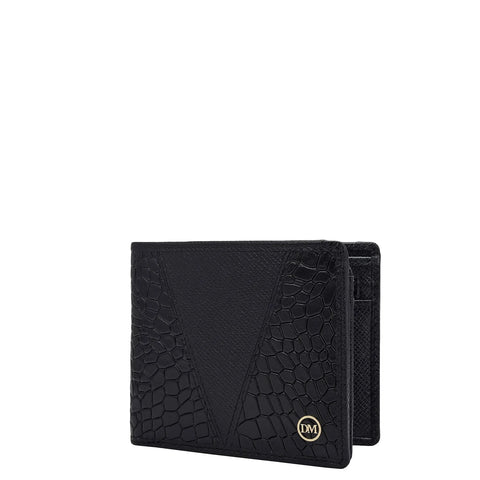 Black Bifold Leather Mens Wallet