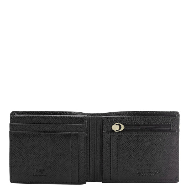 Black Bifold Leather Mens Wallet