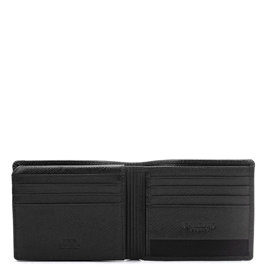 Black Bifold Leather Mens Wallet