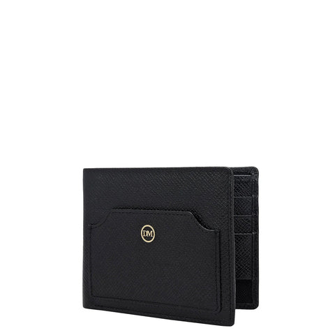 Black Bifold Leather Mens Wallet