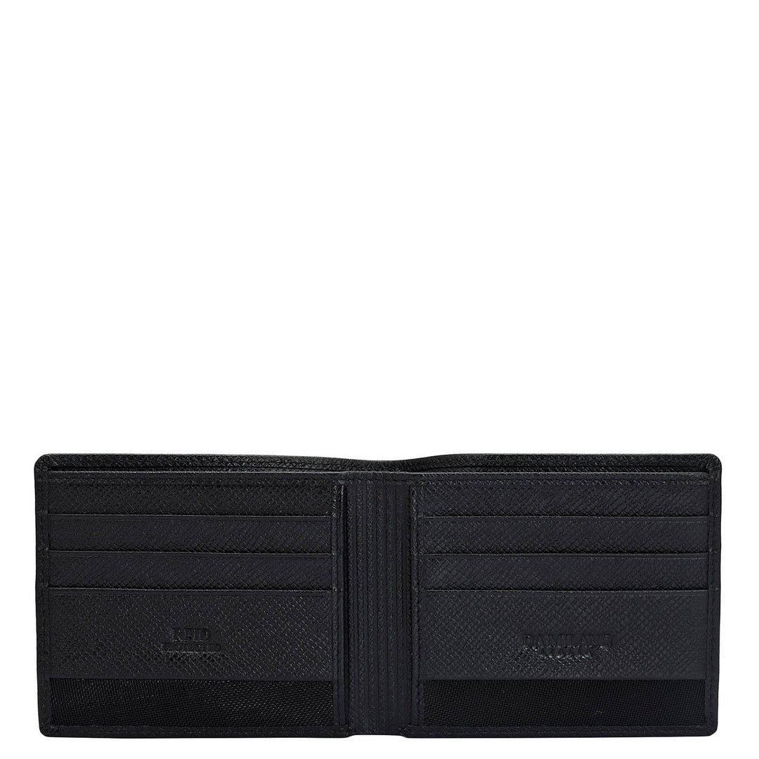 Black Bifold Leather Mens Wallet