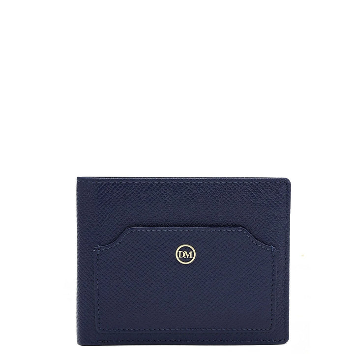 Ink Blue Bifold Leather Mens Wallet