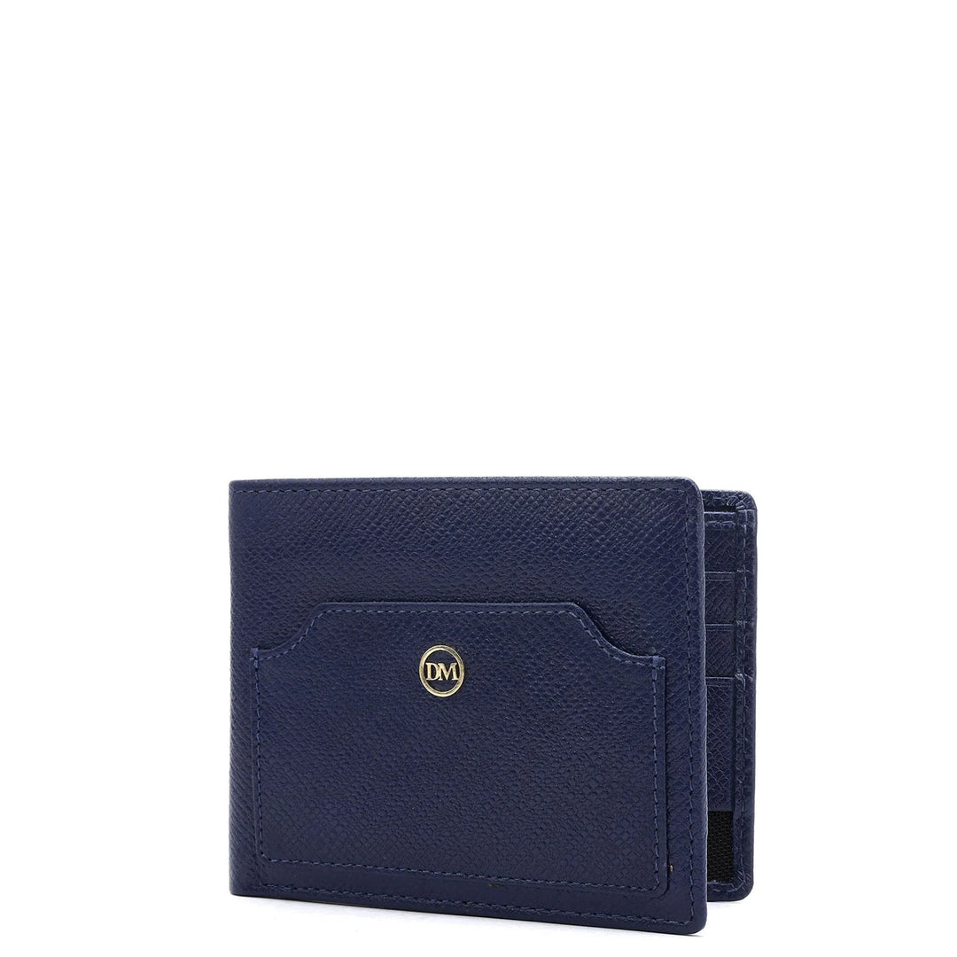 Ink Blue Bifold Leather Mens Wallet