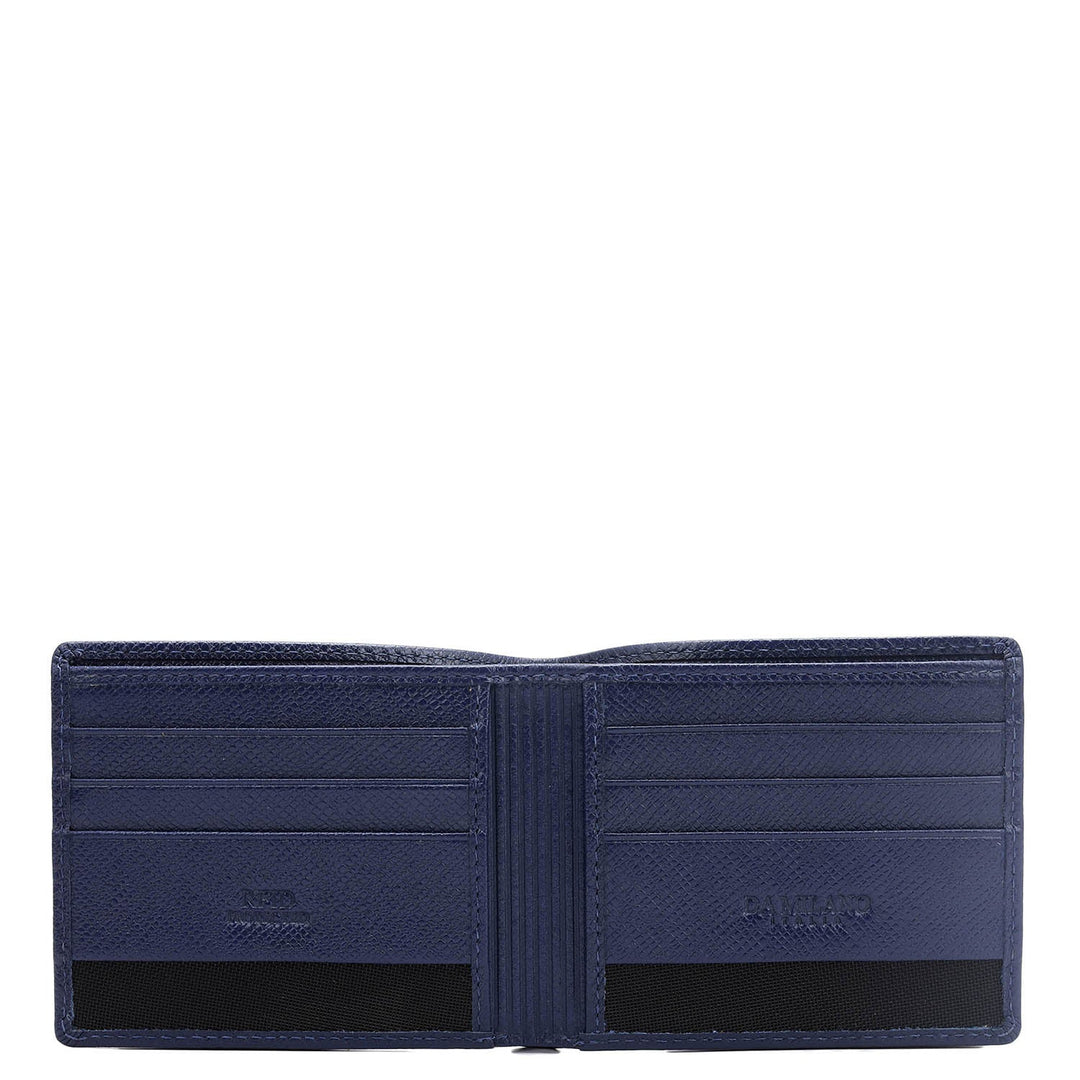 Ink Blue Bifold Leather Mens Wallet