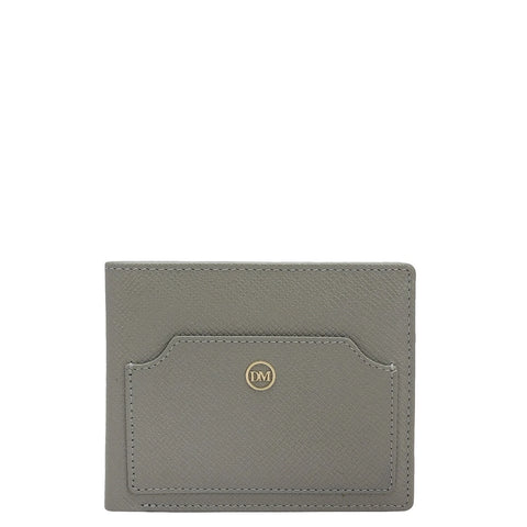 Stone Grey Bifold Leather Mens Wallet