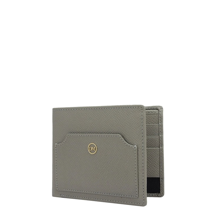 Stone Grey Bifold Leather Mens Wallet