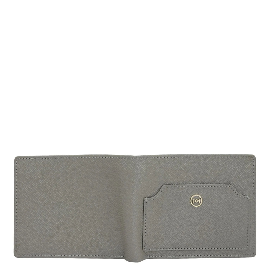 Stone Grey Bifold Leather Mens Wallet