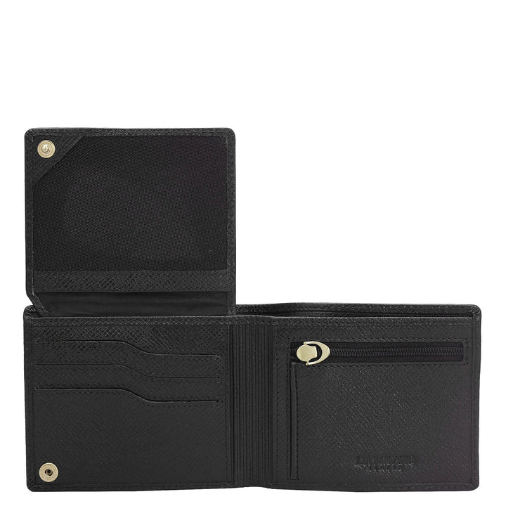 Black Bifold Leather Mens Wallet