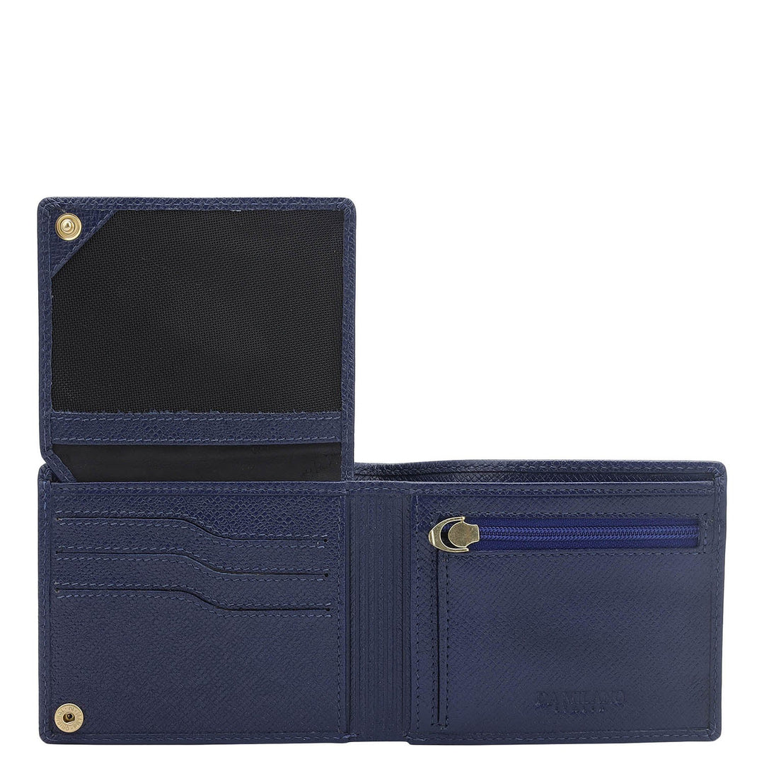 InkBlue Bifold Leather Mens Wallet