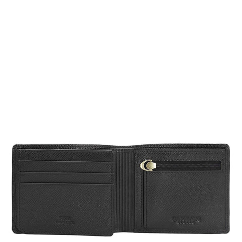 Black Bifold Leather Mens Wallet