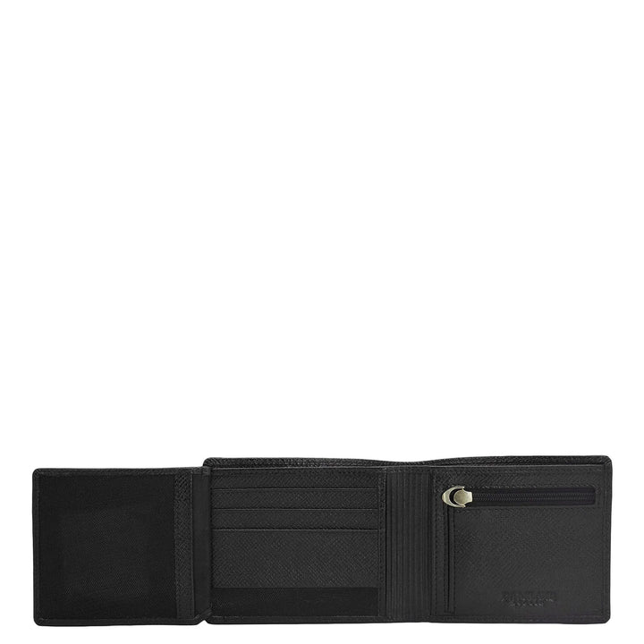 Black Bifold Leather Mens Wallet