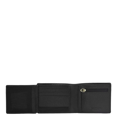 Black Bifold Leather Mens Wallet