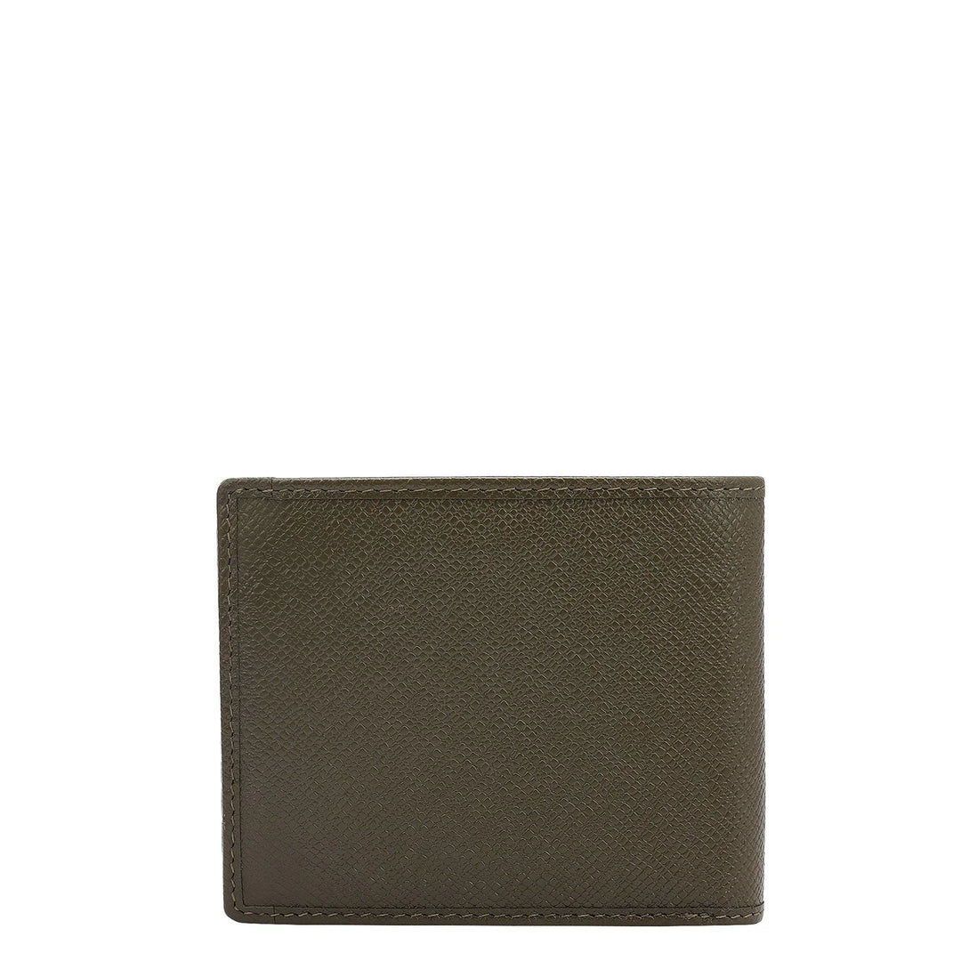 Military Green Bifold Leather Mens Wallet