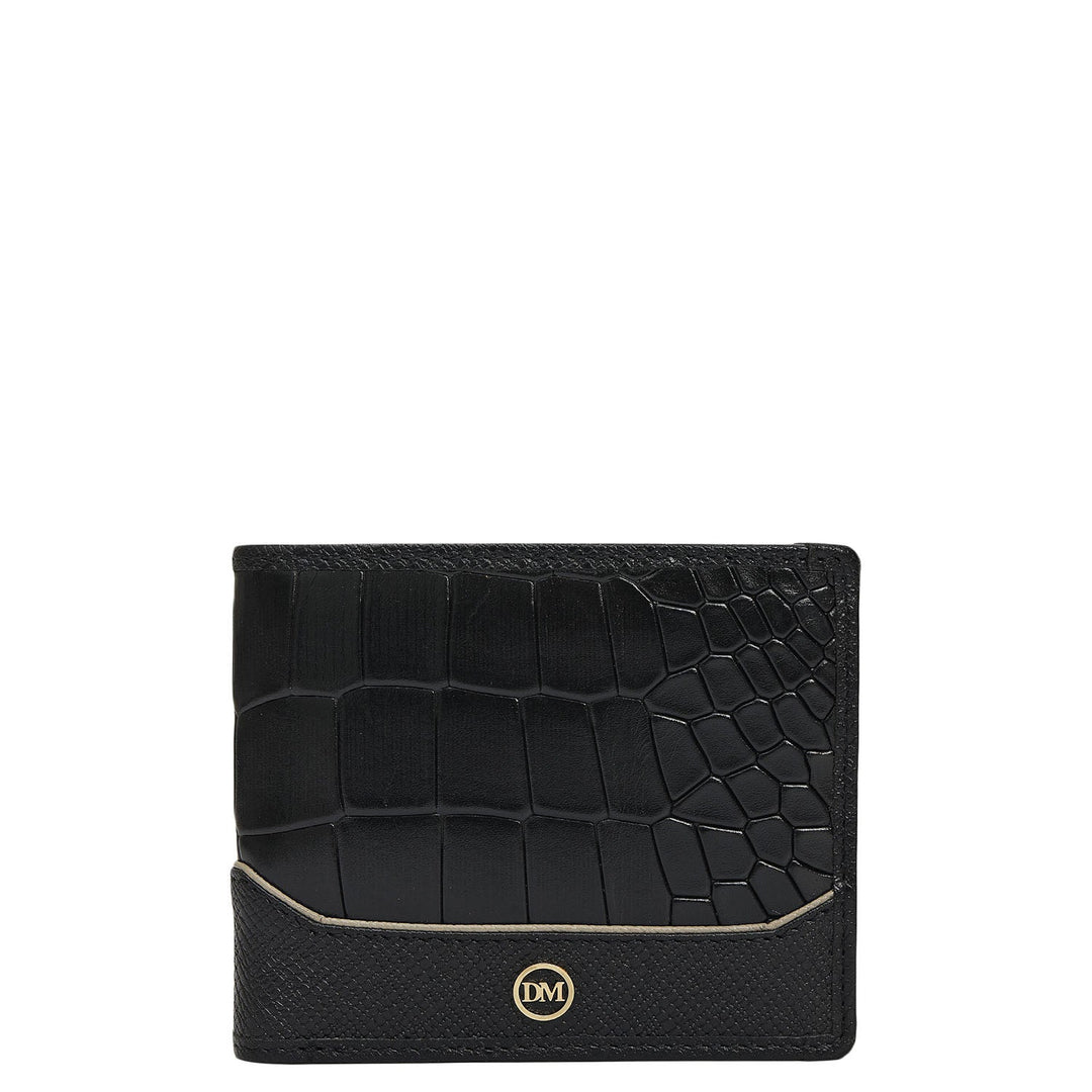 Black Bifold Leather Mens Wallet