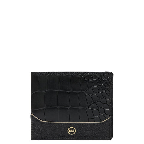 Black Bifold Leather Mens Wallet