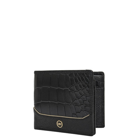 Black Bifold Leather Mens Wallet