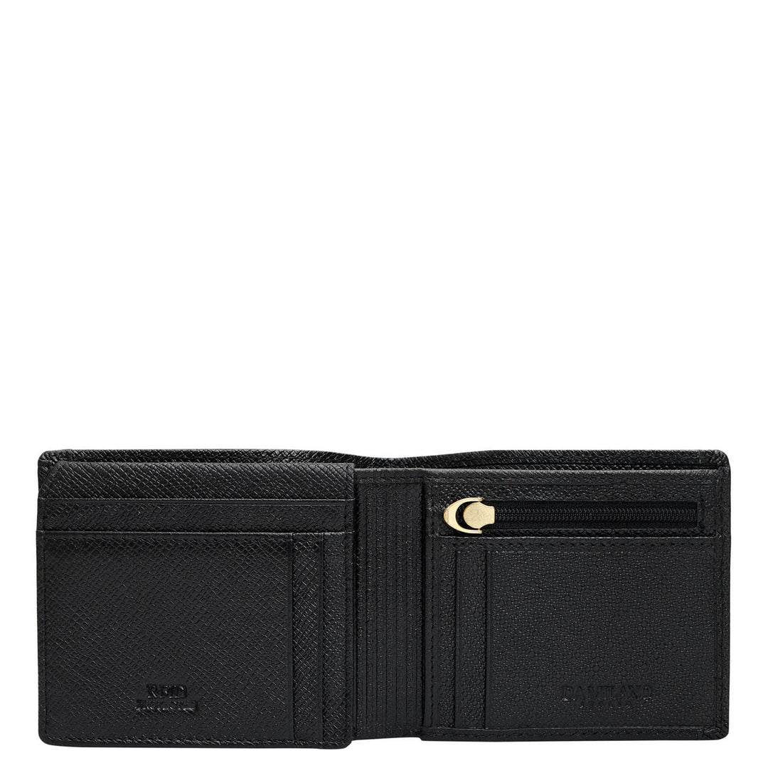 Black Bifold Leather Mens Wallet