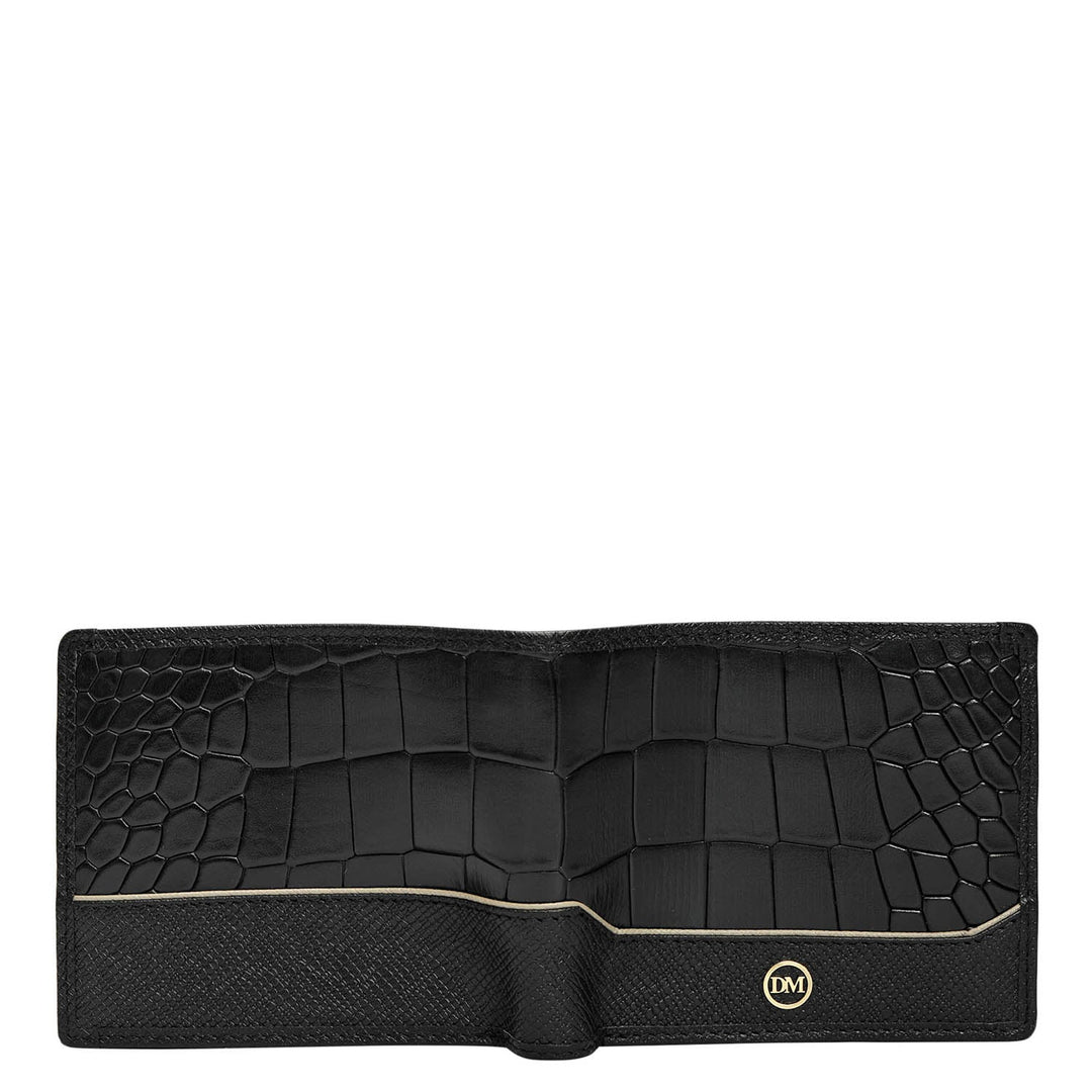 Black Bifold Leather Mens Wallet