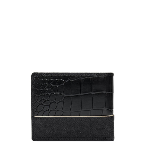 Black Bifold Leather Mens Wallet