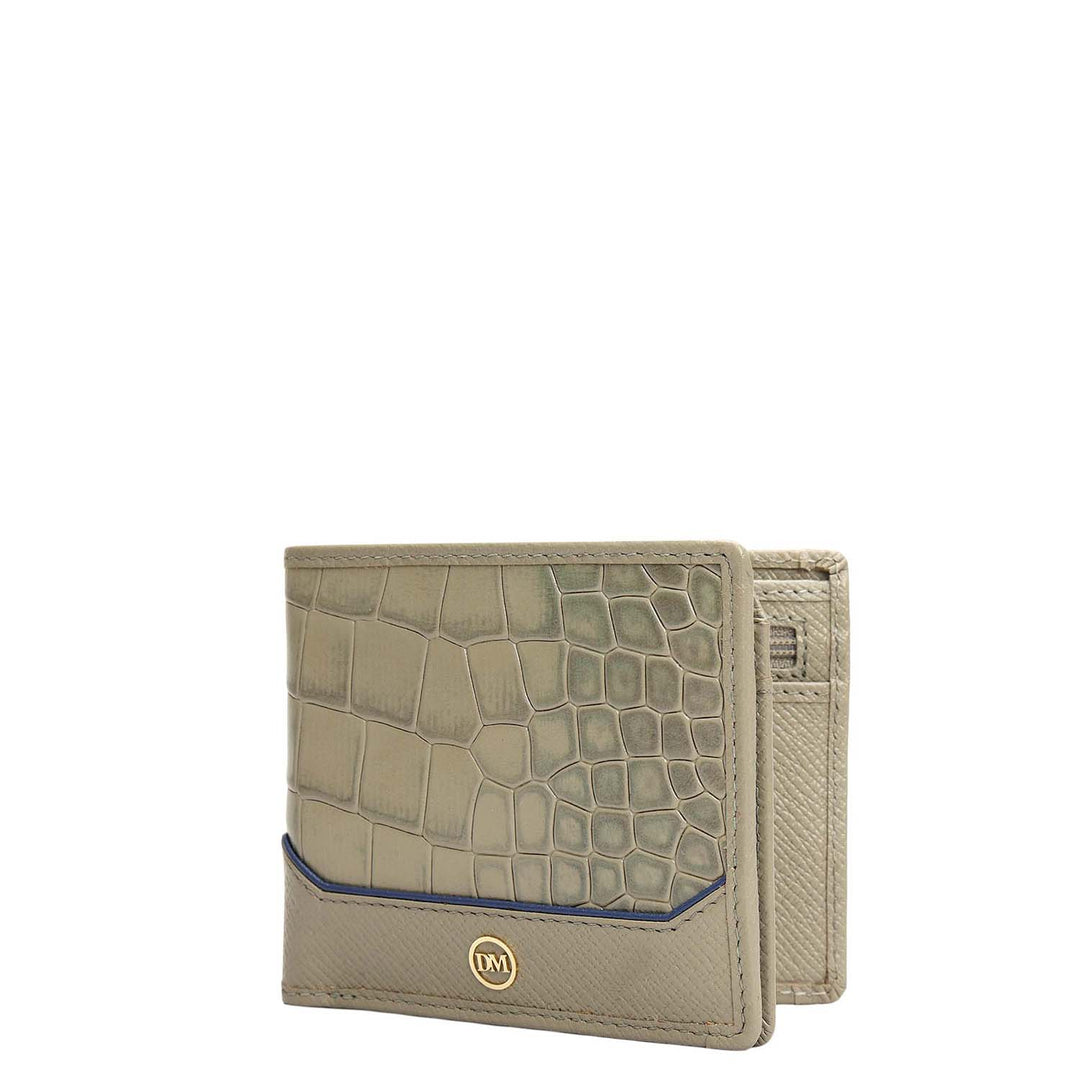 Stone Grey Bifold Leather Mens Wallet
