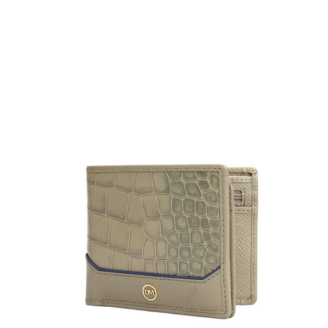 Stone Grey Bifold Leather Mens Wallet