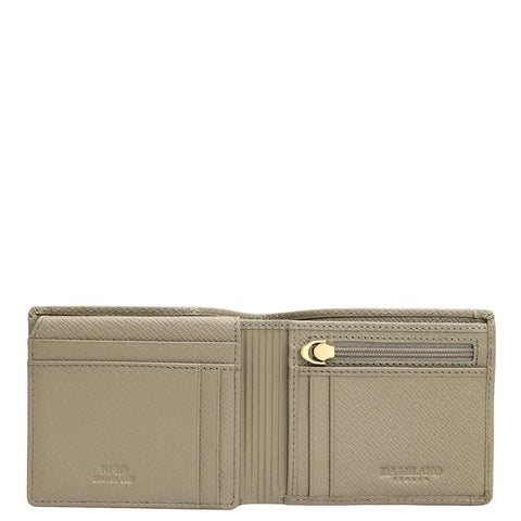 Stone Grey Bifold Leather Mens Wallet