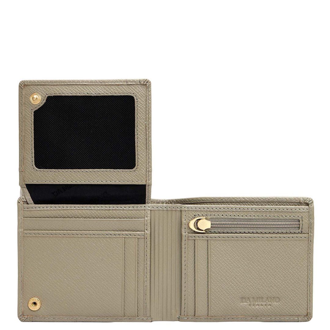 Stone Grey Bifold Leather Mens Wallet