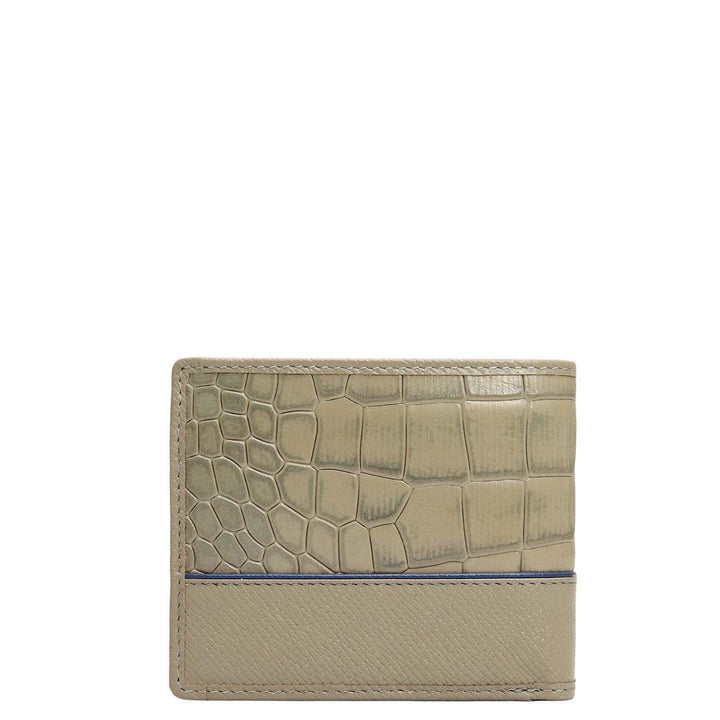 Stone Grey Bifold Leather Mens Wallet
