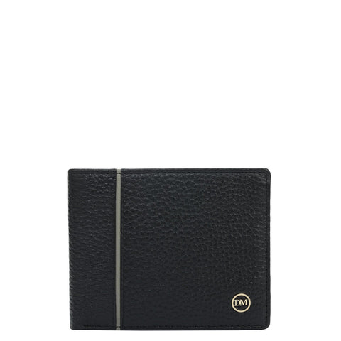 Black Bifold Leather Mens Wallet