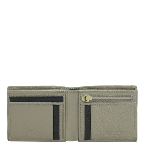 Stone Grey Bifold Leather Mens Wallet