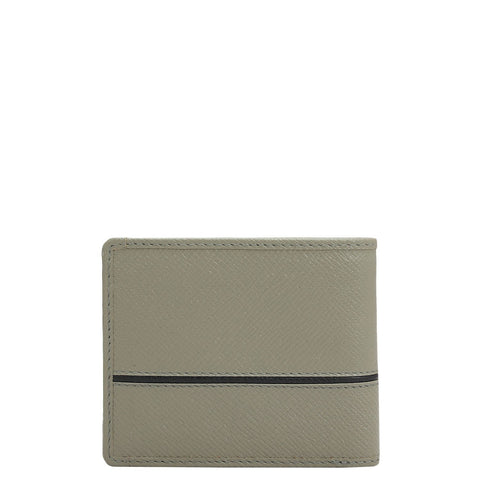 Stone Grey Bifold Leather Mens Wallet