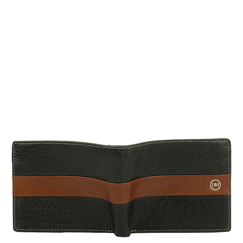 Green Cognac Bifold Leather Mens Wallet