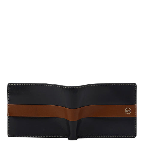 Navy Cognac Bifold Leather Mens Wallet