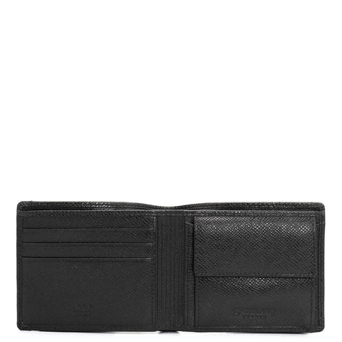 Black Bifold Leather Mens Wallet