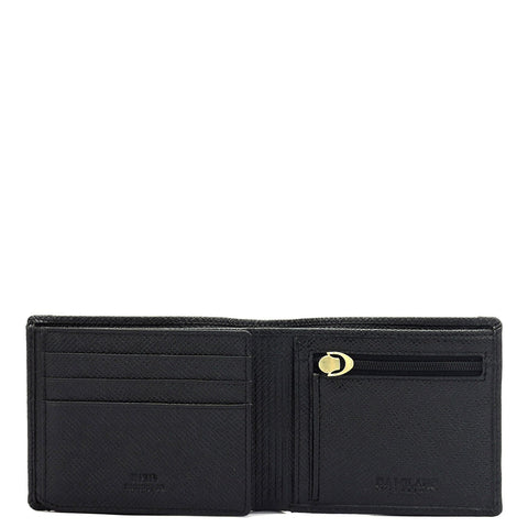 Black Bifold Leather Mens Wallet