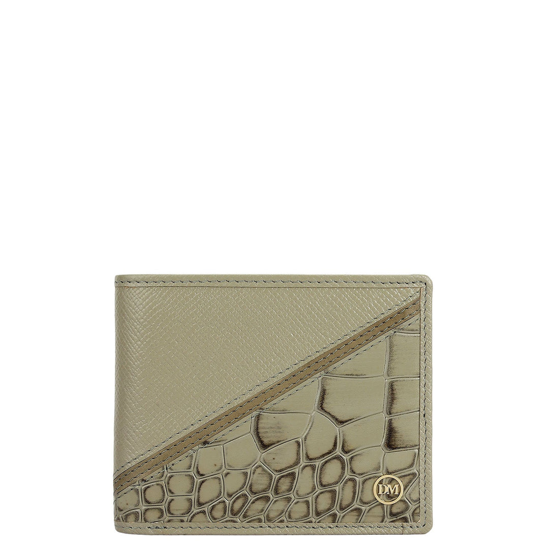 Stone Grey Bifold Leather Mens Wallet