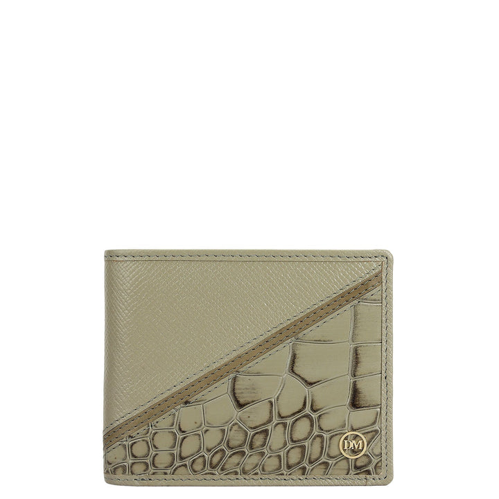 Stone Grey Bifold Leather Mens Wallet