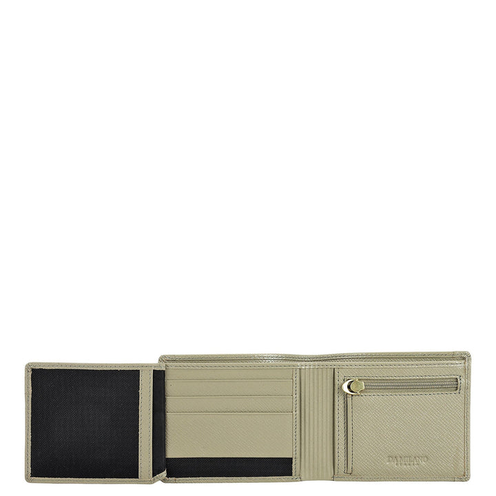 Stone Grey Bifold Leather Mens Wallet