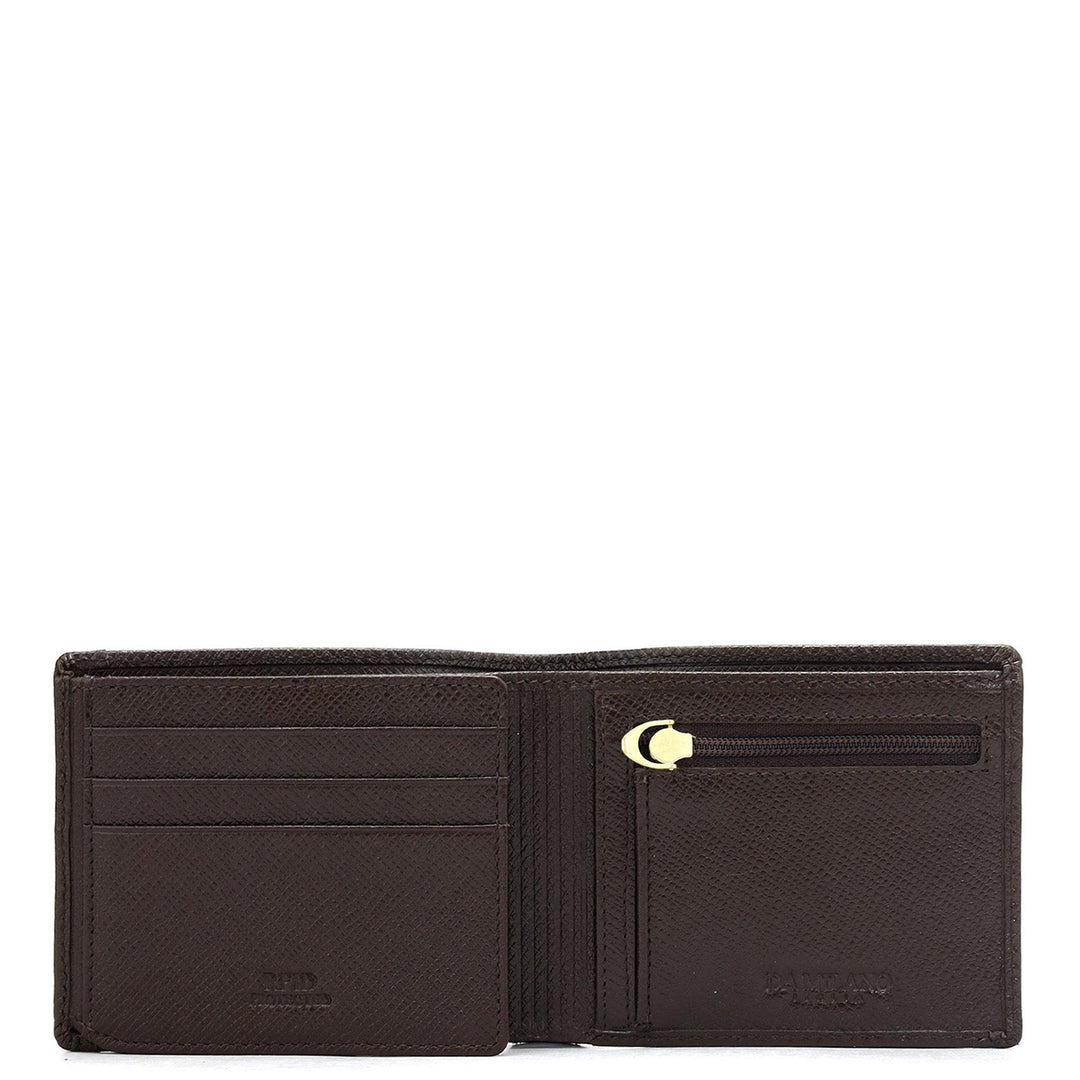 Walnut Bifold Leather Mens Wallet
