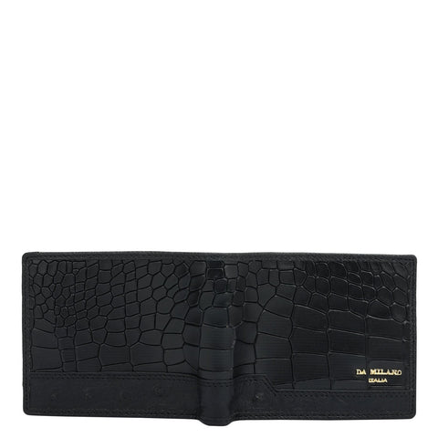 Black Bifold Leather Mens Wallet