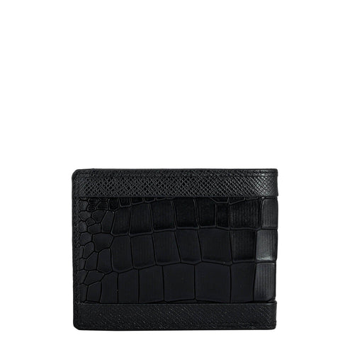 Black Bifold Leather Mens Wallet