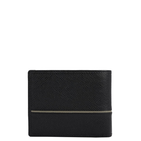 Black Bifold Leather Mens Wallet