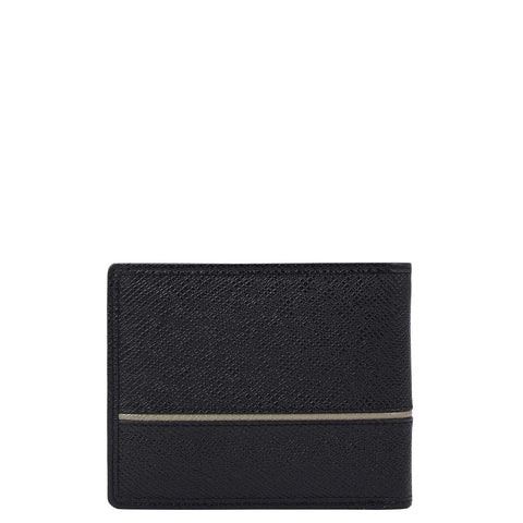 Black Bifold Leather Mens Wallet