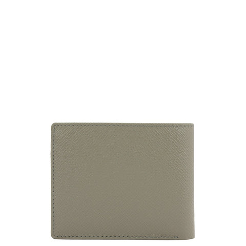 Stone Grey Ink Blue Bifold Leather Mens Wallet