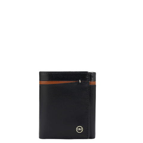 Black Trifold Leather Mens Wallet