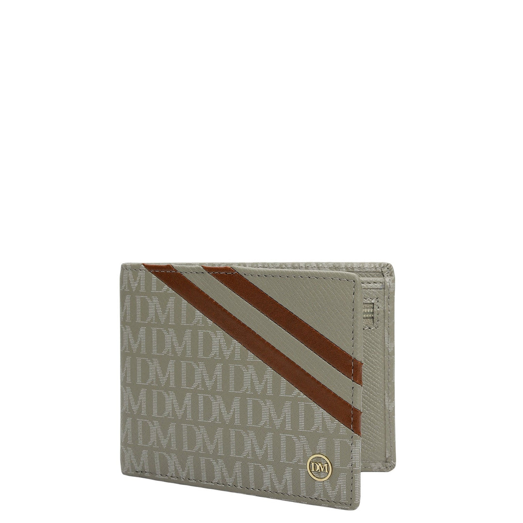 Stone Grey Bifold Leather Mens Wallet