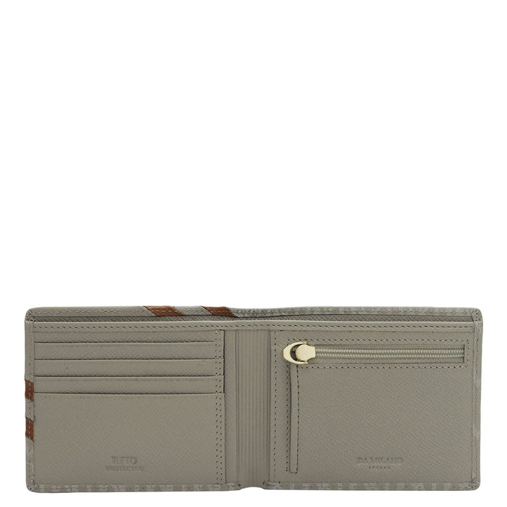 Stone Grey Bifold Leather Mens Wallet