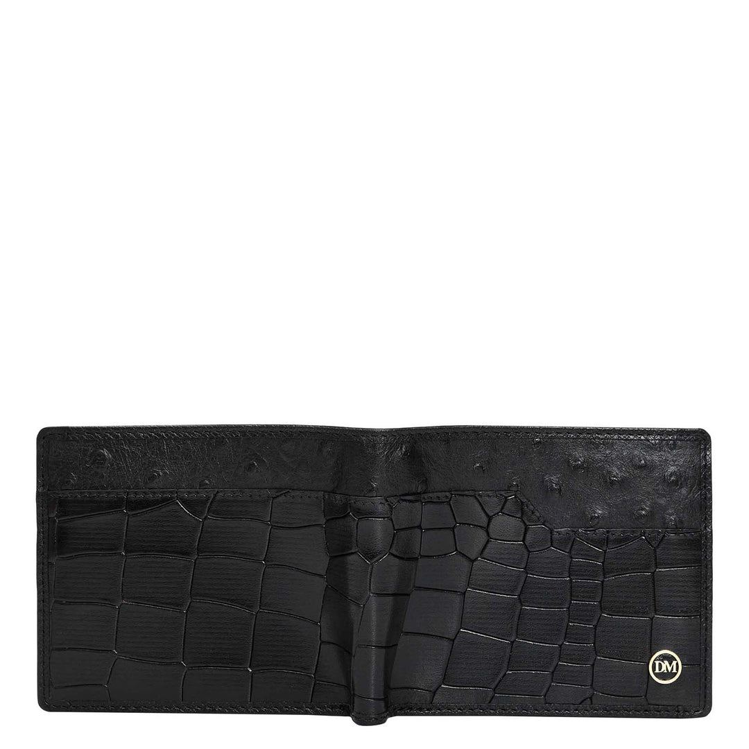 Black Bifold Leather Mens Wallet